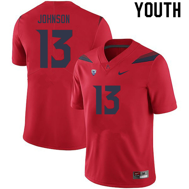 Youth #13 Jalen Johnson Arizona Wildcats College Football Jerseys Sale-Red